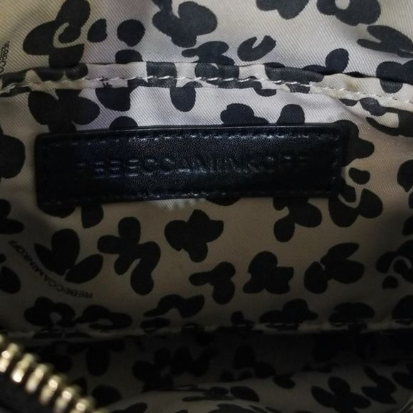 Rebecca Minkoff Mini Mac Perforated Leather Crossbody Bag in Black / Silver - Picture 10 of 13